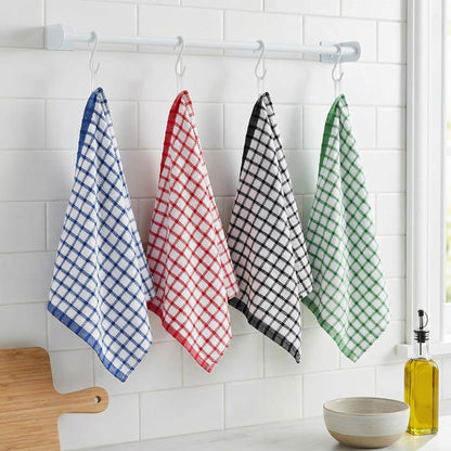 Premium Dish Towels for Kitchen, 8 Pack, 16x26 - 100% Cotton Kitchen Towels with Hanging Loop, Ultra Absorbent and Thick 410 GSM, Multicolor