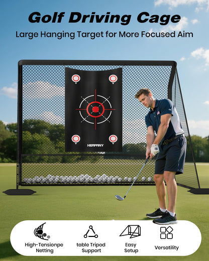Golf Practice Net, 10x7ft Heavy Duty Golfnets for Indoor/Outdoor Training, Portable Hitting Nets with Carry Bag, Ideal Golfs Training Aid for Golfers Backyard Driving Chipping Swing