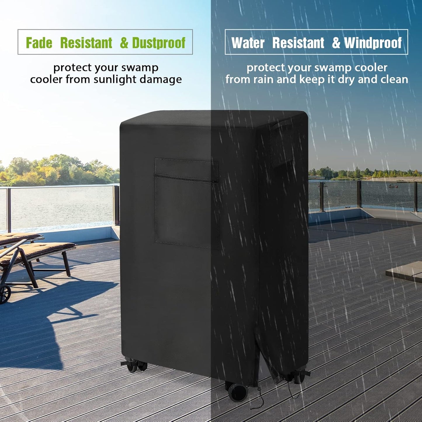 Evaporative Cooler Cover for Hessaire MC18M/MC18V | Heavy Duty Waterproof Cover for Swamp Cooler/Outdoor Air Conditioner