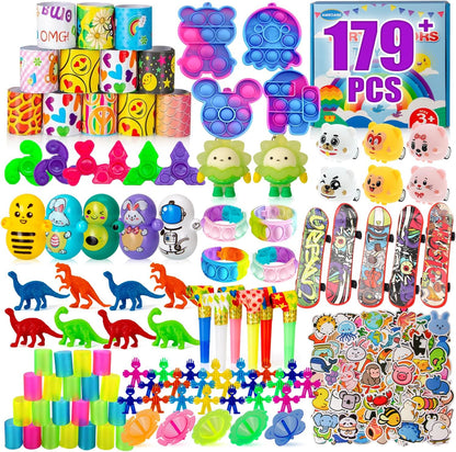 Skiennix Party Favors for Kids | 179 Pcs Goodie Bag Stuffers & Fidget Toys | Ideal for Ages 4-12