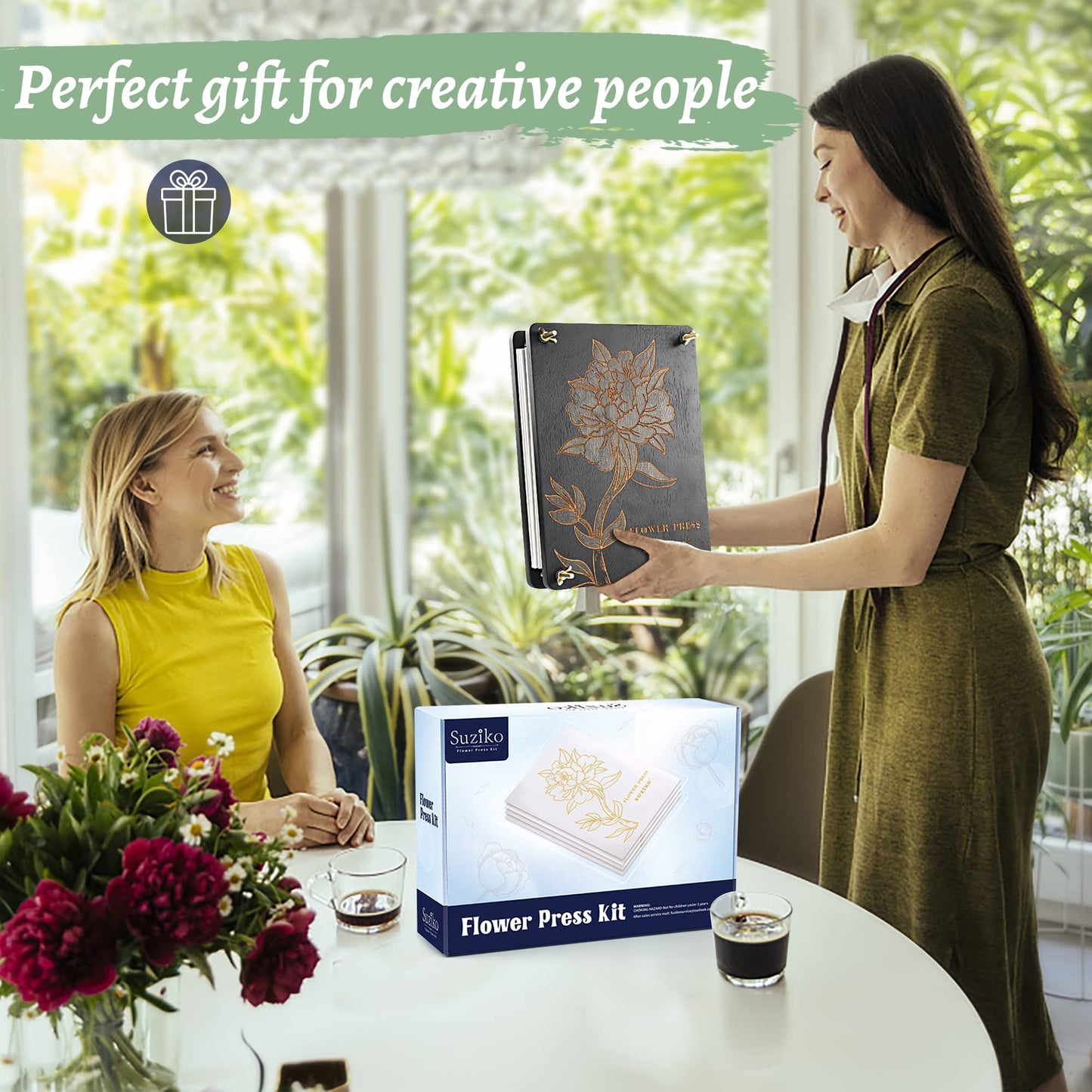 Suziko Large Flower Press Kit 11.8 x 8.7 inch 6 Layers with Photo Frame and Book Marks,Plant Pressing Kit for Adults Measures, Fast Making Pressed Plant, Great Gift for Your Lover