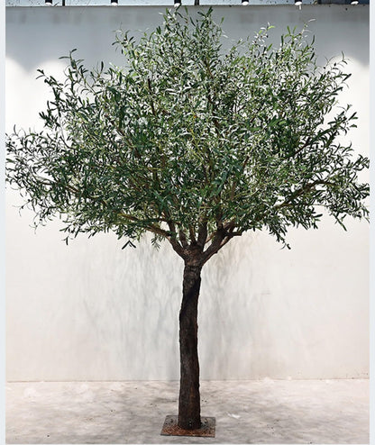 Faux Olive Tree with with Natural Trunk & Lifelike Fruits, Olive Trees Artificial Indoor, for Home Office Living Room Bedroom Holiday Decor(5FT)