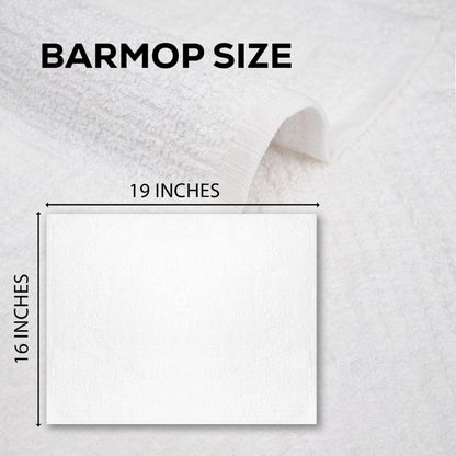ZUPERIA Bar Mop Kitchen Towels - Pack of 12 (16"x19”) 100% Ring Spun Cotton - Dish Washcloths For Superb Cleaning and Less Lint - Highly Absorbent Dish Cloths and Dish Towels For Everyday use (White)