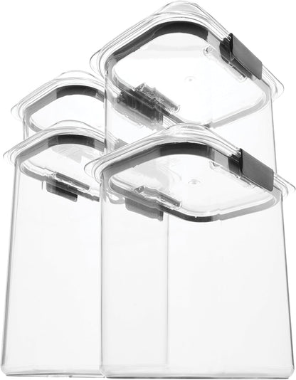 Rubbermaid Brilliance Food Storage Containers - Set of 4, BPA-Free, Airtight & Clear Design