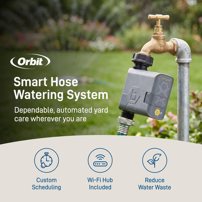 Orbit B-hyve Gen 2 Smart Hose Watering Timer with Wi-Fi Hub - Smart Hose Watering Timer - Wi-Fi System - App Controlled - Weatherproof AA Battery Powered - 90204