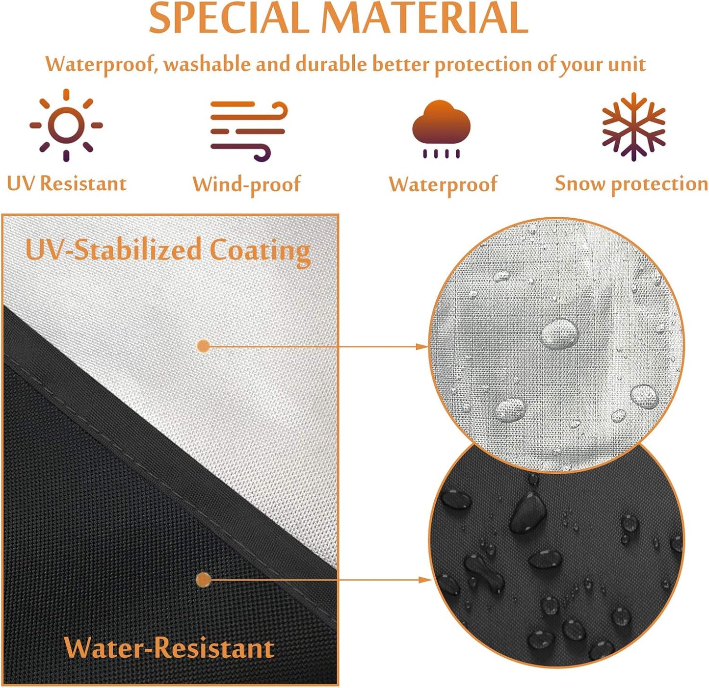 Foozet Window Air Conditioner Cover for Outside Unit, Large 27"W x 23"D x 18"H, 420D