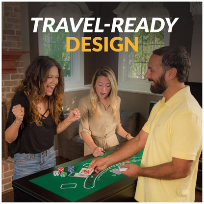 Hathaway Classic Monte Carlo 4 in 1 Casino Game Table - Includes Craps Table, Roulette Table Top, Blackjack Table Top Which Can Be Used as Poker Table Top, Bar Table Top, & Complete Game Accessories