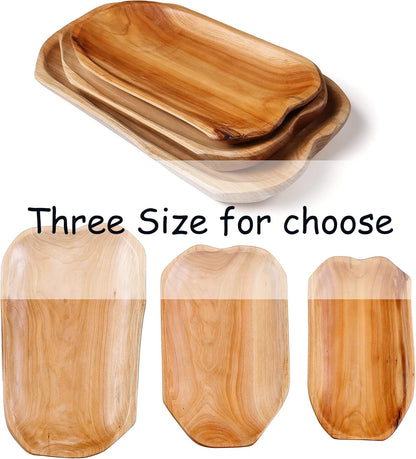 Top Plaza Wood Fruit Bowl, Storage Baskets for Bread, Fruit, Snacks, Unique Irregular Wooden Art Decor for Kitchen