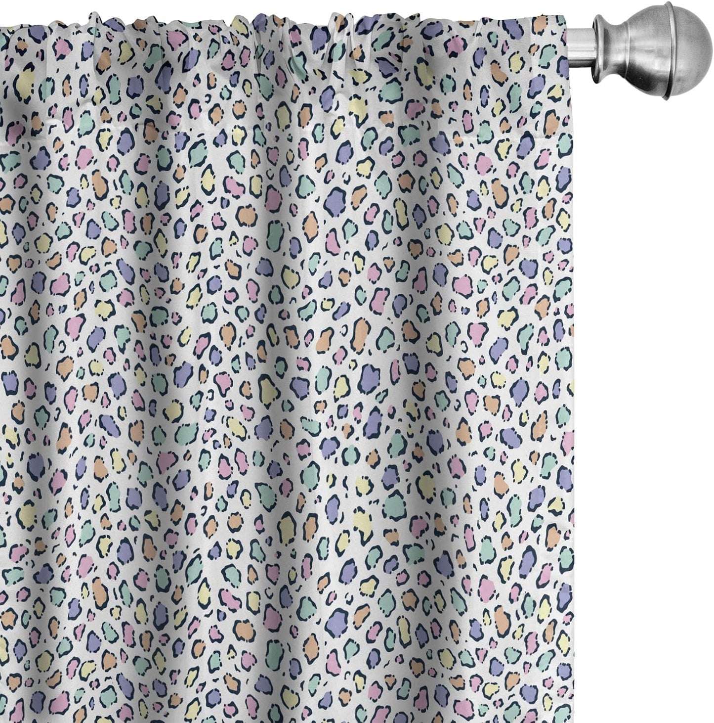 Ambesonne Leopard Print Curtains - Modernized Animal Skin Elements, 2 Panel Set for Living Room Bedroom, 28" x 63"