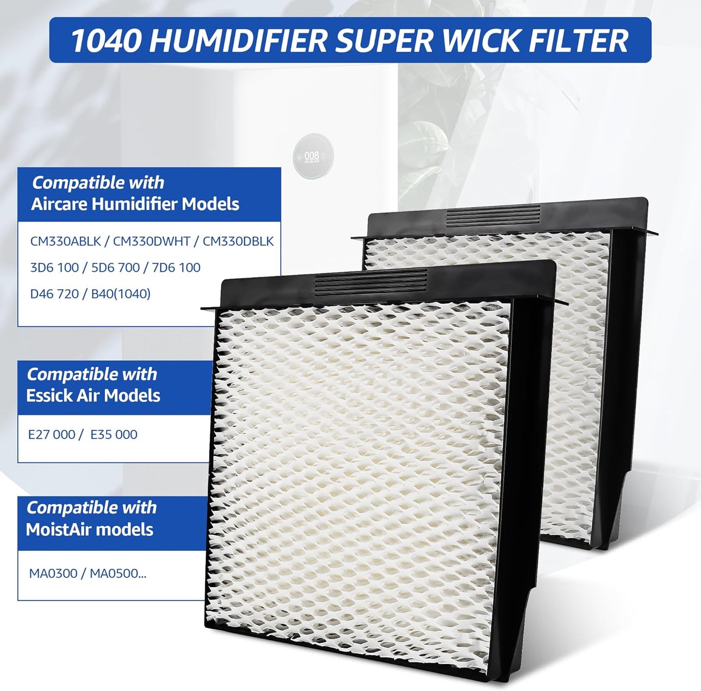 1040 Super Wick Humidifier Filter Replacement for Essick Air AIRCARE Humidifiers Filter B40 B40-C 2 Pack