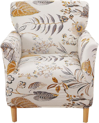 1 Sofa,02 CRFATOP Stretch Piece Chair Covers with Arms Printed Accent Chair Cover Armchair Flower Soft Banquet Armchair