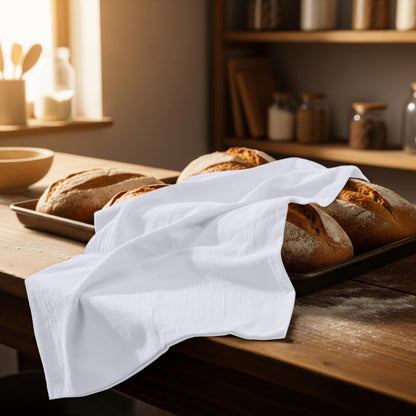 Utopia Kitchen White Flour Sack Towels [12 Pack - 28 x 28 Inch] 100% Cotton Tea Towels for Cleaning & Drying - Highly Absorbent Kitchen Dish Cloth