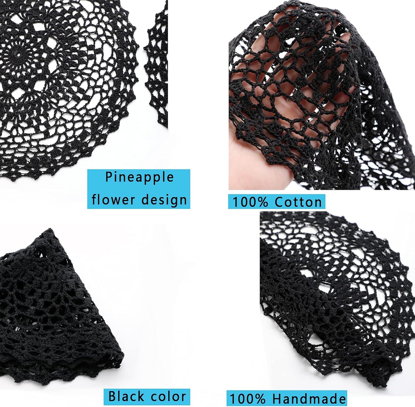2 12 Inch Pieces Halloween Doilies Crochet for Dressers and End Tables Crafts Disposable Small Valentines Doilies Cloth