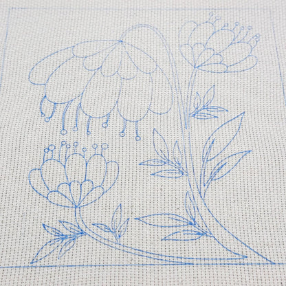 Allazone Punch Needle Kit Frame, Punch Needle Embroidery Kits, Square Punch Needle Fabric with Flower Pattern, Hoop, Yarns, Punch Needle (Beige and Pink)