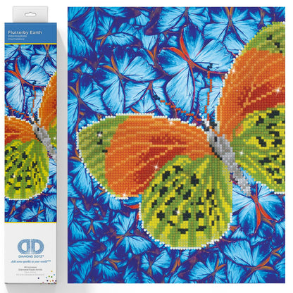 DIAMOND DOTZ Flutterby Earth Diamond Painting Kits for Adults - Diamond Art Kits a Relaxing Creative Craft Kit with Dotz Gems 12x12