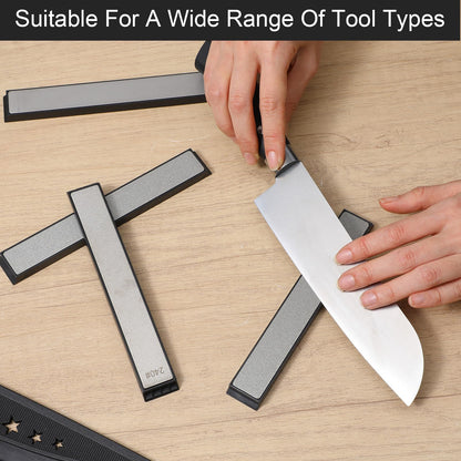 10 PCS Diamond Knife Sharpening Stones Set, Diamond Plates Kit, Knife Sharpener Fixed-Angle Kit 120/240/400/600/800/1000/1500/2000/2500/3000 Grit