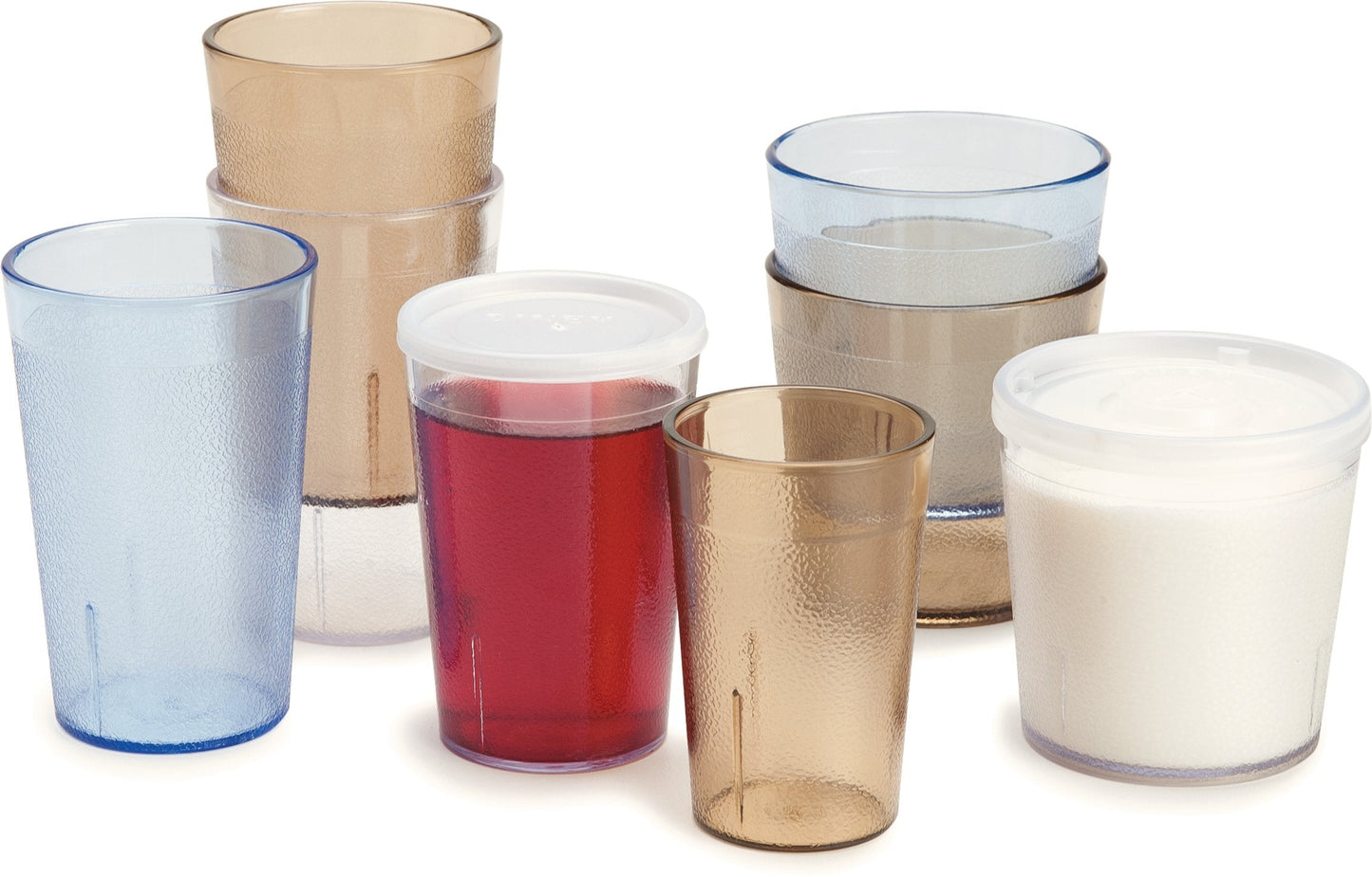 Carlisle FoodService Products Stackable Stackable Tumbler Plastic Tumbler with Pebbled Exterior for Restaurants, Catering, Kitchens, Plastic, 9.5 Ounces, Clear, (Pack of 72)