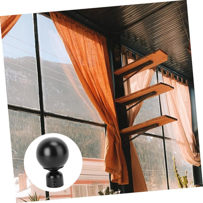 Artibetter 2pcs Roman Pole Decorative Head Curtain Pole Finials, Iron Drapery Rod Ends for Curtain Rail