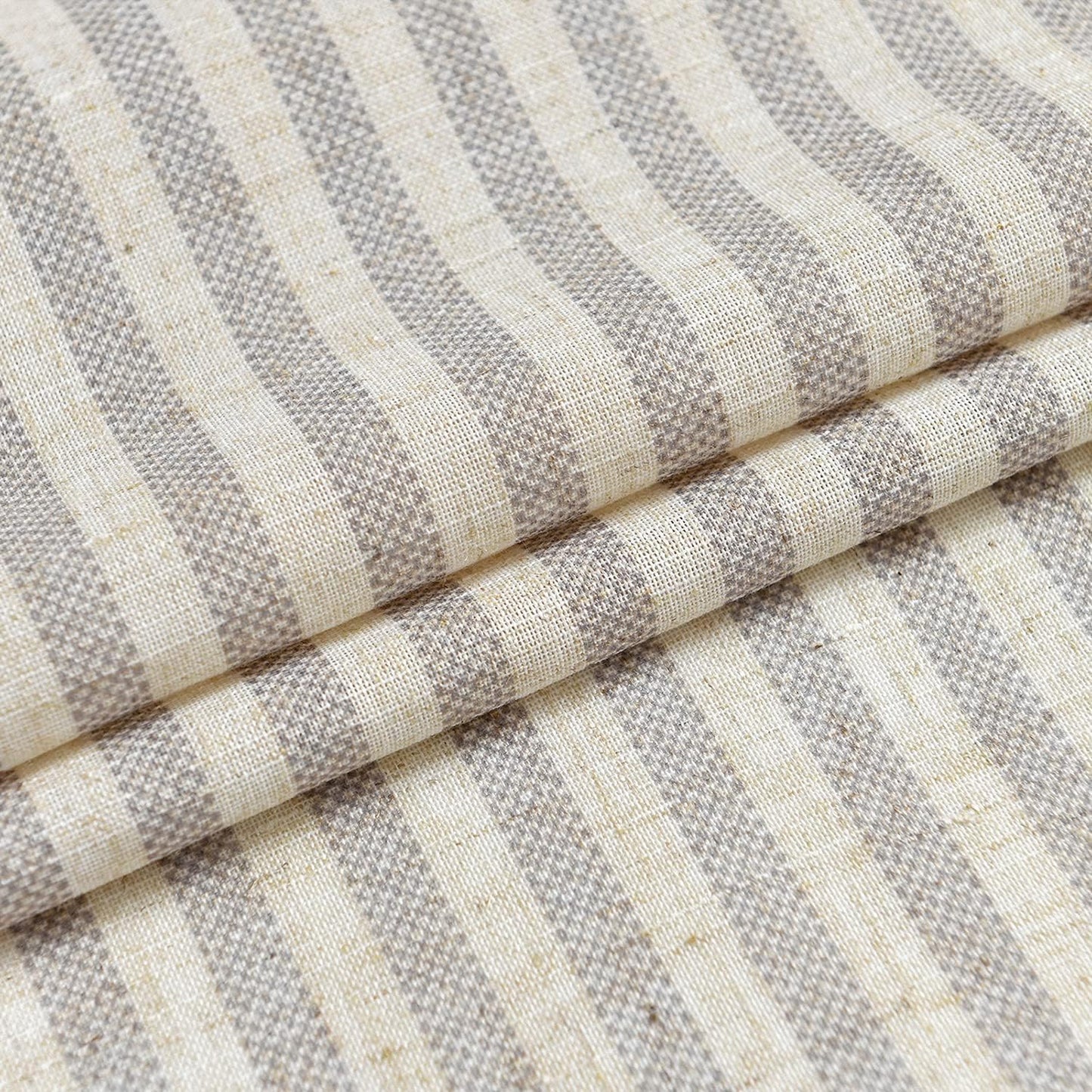 24 Inch 2 Vangao Stripe Farmhouse Kitchen Curtains Length Linen Cafe Curtains Tickingstripe Tier Drapes Pinstripe