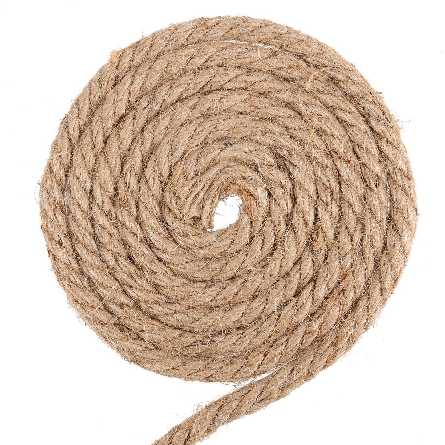 FUNSUEI 196ft 8mm Thick Jute Rope, Natural Hemp, Heavy Duty for Hanging, Gardening, Camping, Bundling, Crafts, Brown