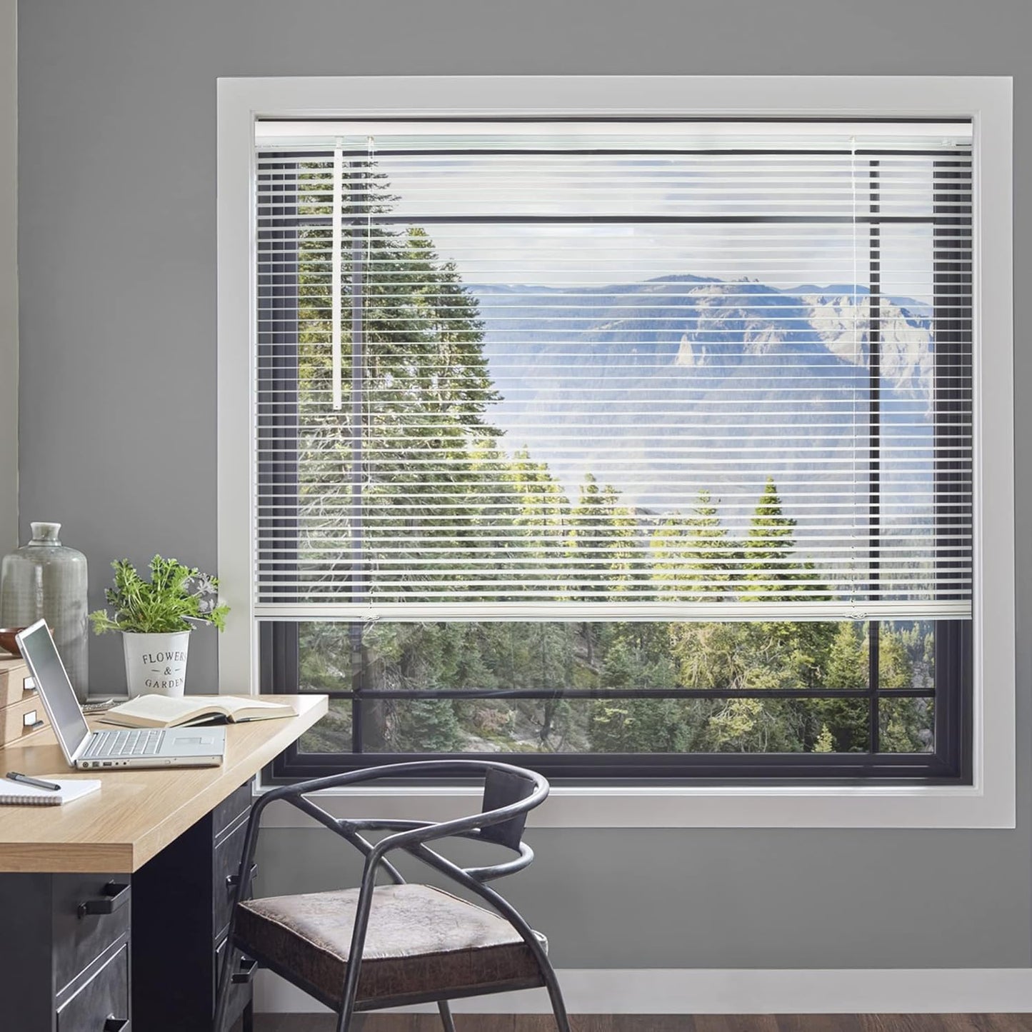 CHICOLOGY Mini Blinds for Windows, White, 29" W x 48" H, Commercial Grade