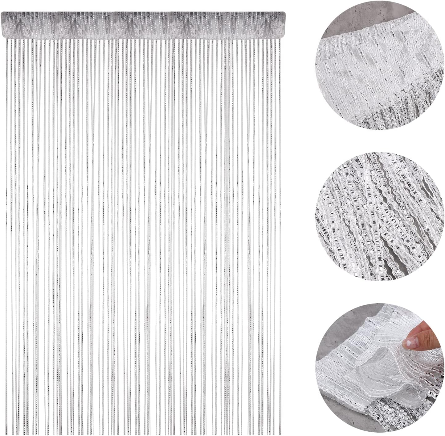 Door String Curtain, Wall Panel Fringe Window Room Divider Blind, Decorative Tassel Screen for Home, Wedding