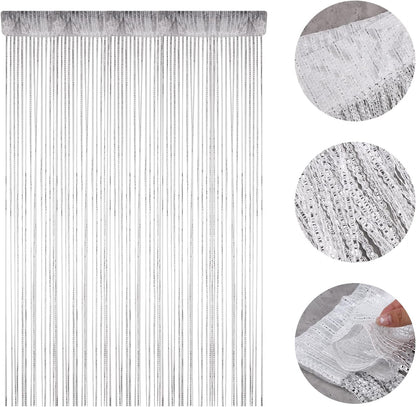 Door String Curtain, Wall Panel Fringe Window Room Divider Blind, Decorative Tassel Screen for Home, Wedding