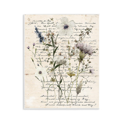 Stupell Industries Pressed Flowers on Page Wall Plaque Art Design by Carol Robinson, 11 x 14