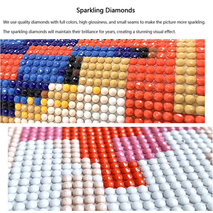 Betkuzoka Red Siberian Husky Dog Diamond Dots DIY Kits Stitch Diamond Art Painting 5D Full Round Drill Paint by Diamonds Bead Painting for Beginners Home Living Room Bedroom Decor 12x16 Inch