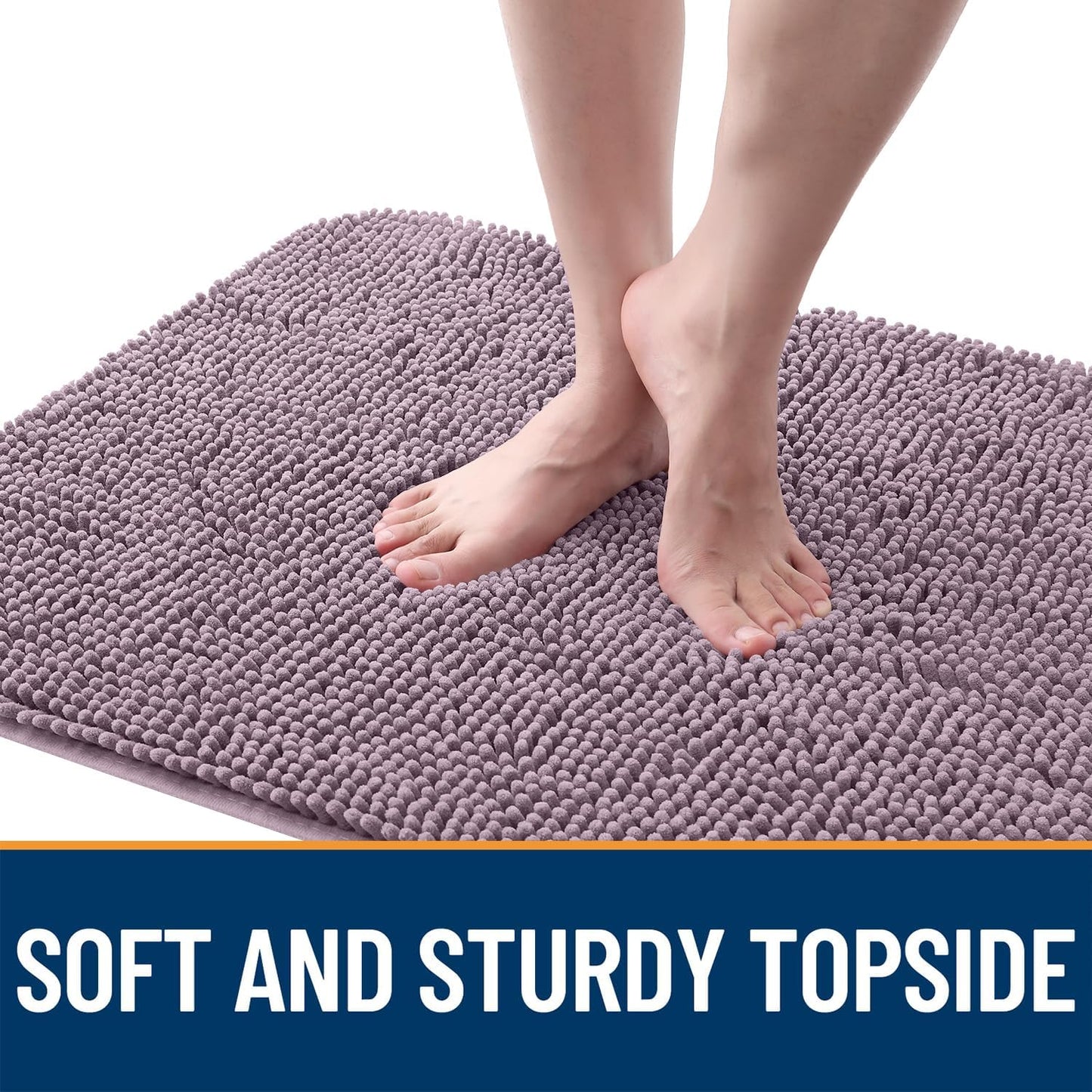 OLANLY Dog Door Mat - Absorbent Non-Slip Mud Mat for Indoor Use | Quick Dry Chenille, 44x32, Deep Plum