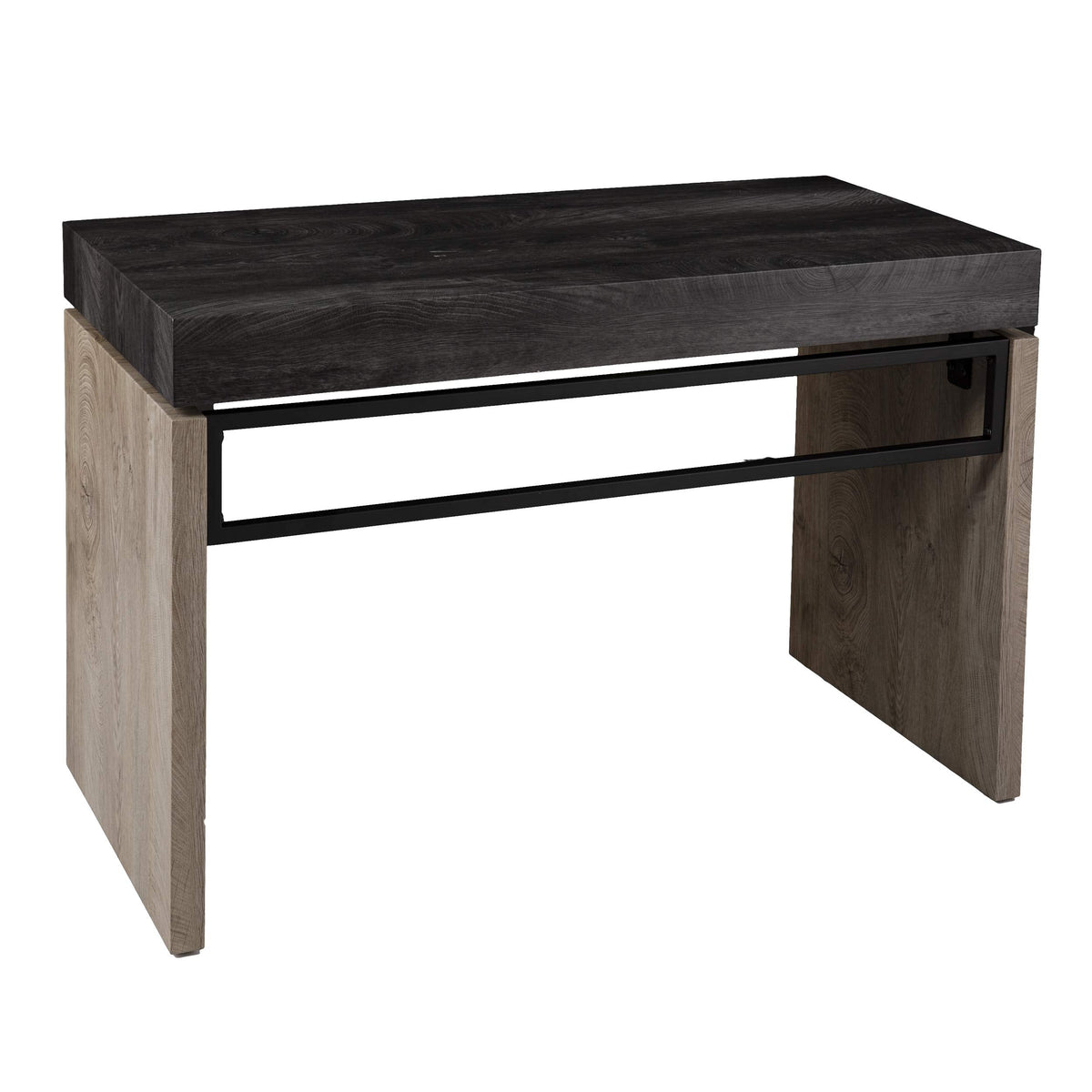 SEI Furniture - Hapsford Writing Desk - Transitional Design, Black Iron and Wood - Ideal for Home Office, Bedroom (HO1142637)