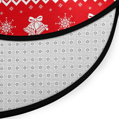 Christmas Boho Round Rug, Merry Christmas Area Rug for Bedroom Living Room, Non-Slip Floor Mat Carpet
