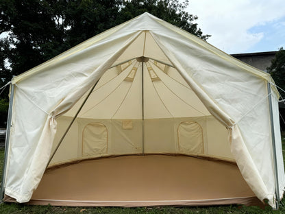 DANCHEL OUTDOOR B6 Luxury Glamping Wall Tent w/Stove Jack, No Center Pole, Higher Side Wall, 900D Flame Retardant Oxford for 4 Season 6-7 Person Family Yurt Cabin Glamping Camping,5m/16.4ft