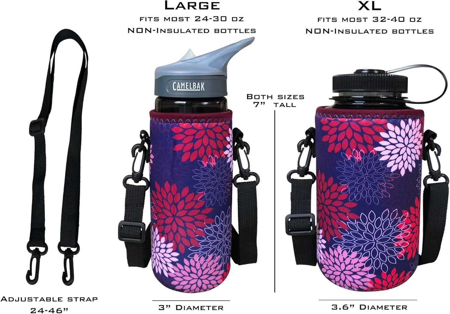 24-30oz 750ml Koverz Water Bottle Carrier with Shoulder Strap, Water Bottle Insulator - Monet