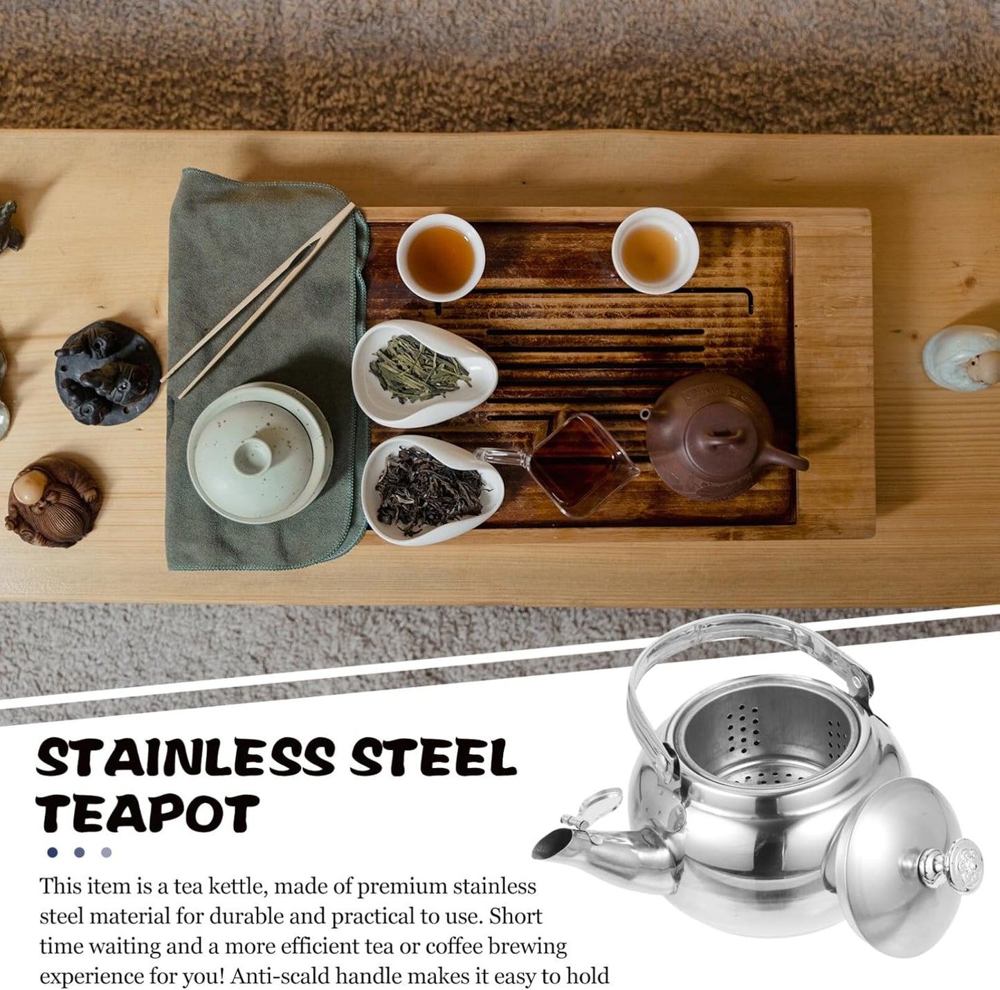 MAGICLULU Stainless Steel Whistle Kettle, Mini Whistling Teapot for Home Kitchen Tea Coffee (5.50inch/14cm)