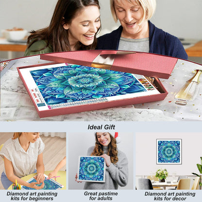 SJUTOUCI Mandala Diamond Art Kits for Adults, Diamond Painting Kits for Beginners, 5D Round Diamond Dots Gem Craft Art for Home Wall Decor 12x12 inch