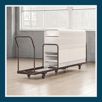 OEF Furnishings OEFDY-50 Folding Chair Dolly – Heavy-Duty Steel Cart (50-Chair Capacity, Vertical Stacking, Fits Most Standard Folding Chairs)