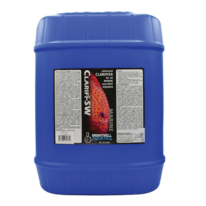 Brightwell Aquatics Clarifī-SW Marine Water Clarifier for Saltwater Aquariums Enhances Water Clarity by Removing Cloudiness with Protein Skimming and Mechanical Filtration Compatibility, 20L