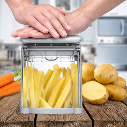 Brieftons PerfectCut Vegetable Chopper: 4-Blade Veggie Dicer Fruit Slicer, Potato French Fry Cutter, Wedge Cutter, Onion Chopper, Egg Slicer with 5 Recipe Ebooks, Safe to Use, Easy to Clean & Store