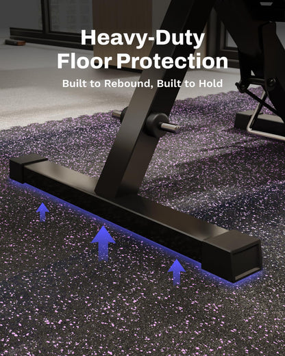 AIRHOP 0.56in Thick 192 Sq Ft Exercise Equipment Mats, 48 Tiles Upgraded Rubber Top with High Density EVA Foam, Large Interlocking Puzzle Gym Flooring for Home Gym, Heavy Weight Workout, 24 x 24in