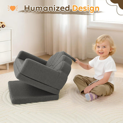 2-in-1 Airpanda Toddler Chair for Kids, Soft Couches that Fold Out for Toddler, Convertible Baby Sofa to Lounger