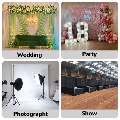 Hecis Heavy Duty Backdrop Stand,12x12ft Double Crossbar Pipe and Drape Stand, arch backdrop stand, Back Drop Stand for Party Event, Trade Shows & Wedding Decor