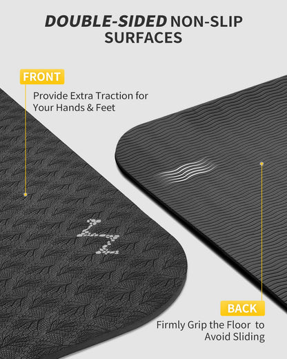 CAMBIVO Large Yoga Mat for Men and Women 1/3 & 1/4 Inch Thick, 72" x 48" Extra Wide Workout Mat, Exercise Fitness TPE Mat for Home Gym, Yoga, Pilates, Workout,Stretching,Meditation (Barefoot Exercise)