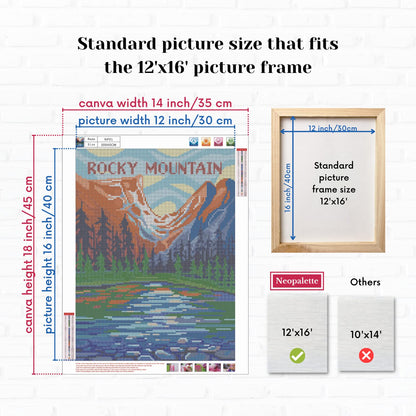 Neopalette Diamond Painting Kits for Adults, Art and Craft, Full Drill Diamond Painting Abstract, DIY 5D Diamond Art Craft, Square Diamond (National Park 1)