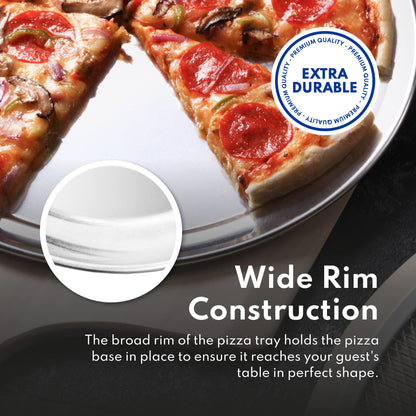 New Star Foodservice 536594 Restaurant-Grade Aluminum Pizza Pan, Baking Tray, Coupe Style, 18-Inch