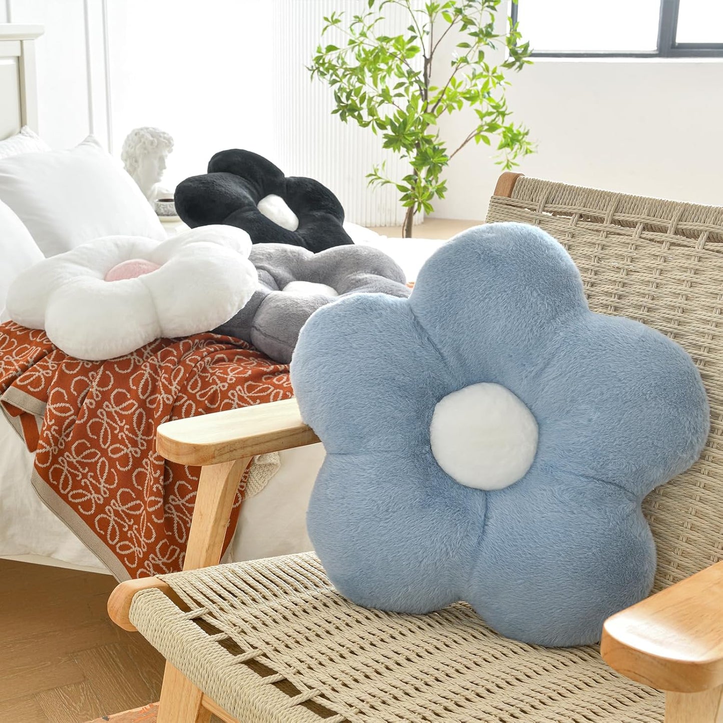 15 Inches) Flower Pillows, Soft Flower Shaped Pillow with Home Decorative for Couch Chair Bed,Flower Floor Throw