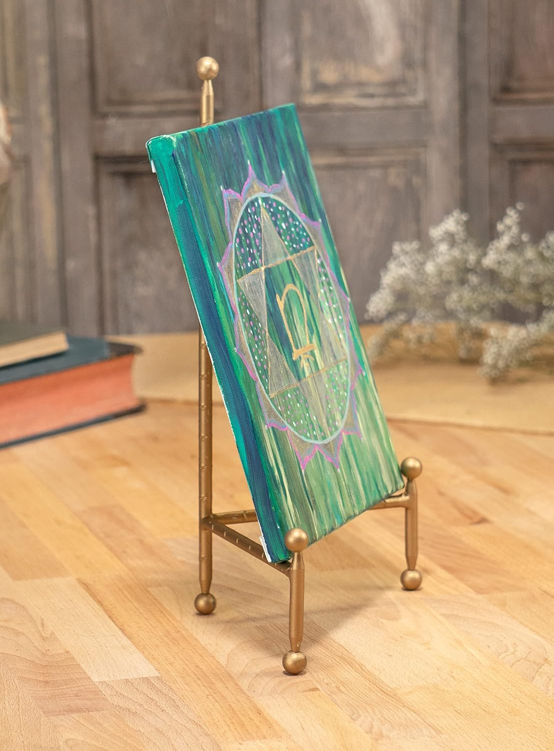 Red Co. Gold Finish Decorative Tripod Plate Stand and Art Holder Easel - 14" h