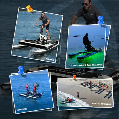 Spatium Water Bike 2.0 Inflatable Pedal Boat Paddle Board Floating Water Bike Pedal Boat Inflatable Water Bicyle Touring Kayaks Boat for Lake/Pool/Sea Enjoy Fun Water and Fishing+Mat