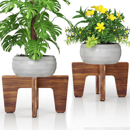12 (2 pack)) Plant Stands Indoor Outdoor, Plant Risers for Inside Pots Sturdy Short Plants Holder, Flower Pot Stand