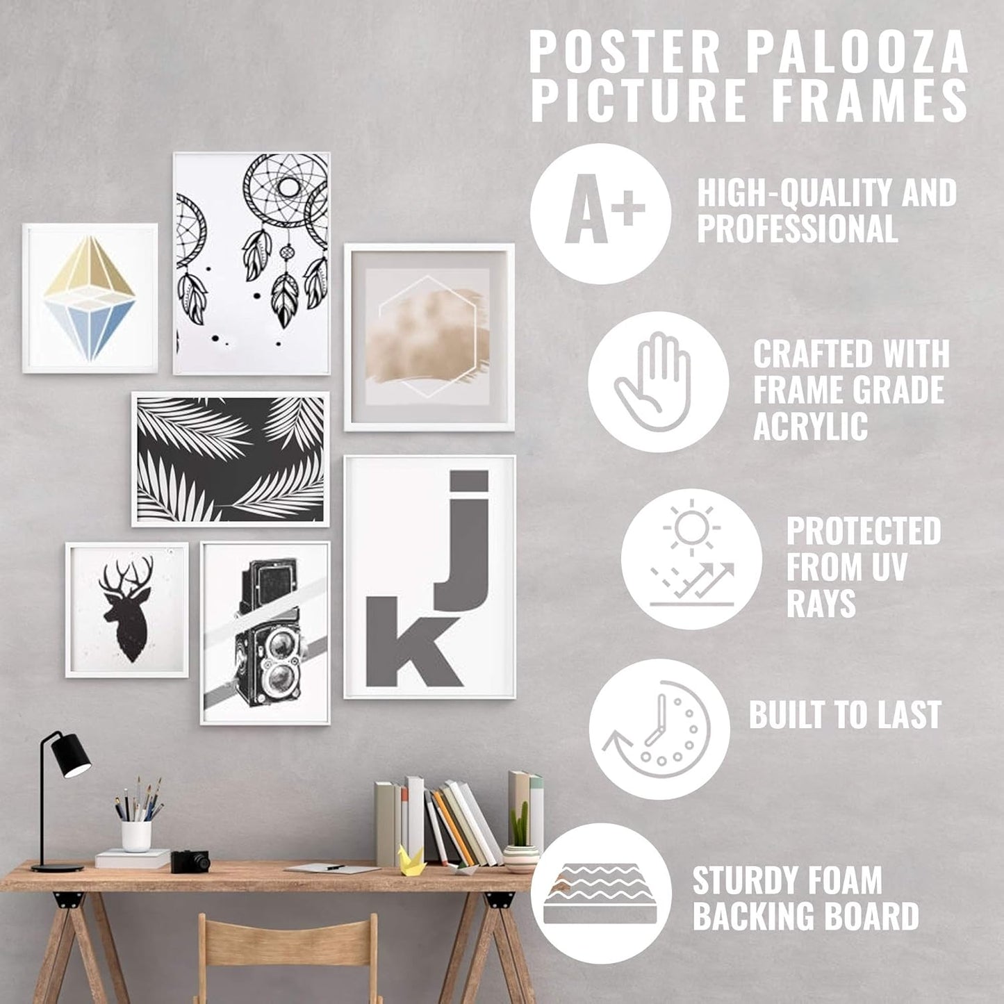 Poster Palooza 6x9 Traditional Natural Wood Picture Frame with UV Acrylic & Hanging Hardware